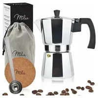 MILU Espressokocher 2 Tassen Silber