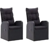 VidaXL Garten-Essgruppe 3-tlg. Schwarz