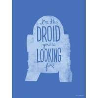 KOMAR Wandbild SW Silh Quotes R2D2 30 x 40