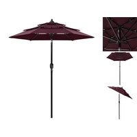 VidaXL Sonnenschirm mit Aluminium-Mast 3-lagig Bordeauxrot 2 m