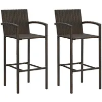 VidaXL Polyrattan Gartenbar-Set 3-tlg. braun 3064768