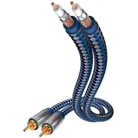 In-akustik Premium Audiokabel 2x Cinch-Stecker/Stecker 0,75m blau / silber
