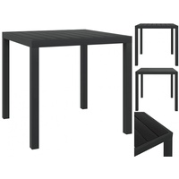 VidaXL Gartentisch Schwarz 80x80x74 cm Aluminium und WPC