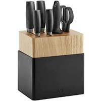 Zwilling Now S Messerblockset 7-tlg, Schwarz Küchenmesser Gemüsemesser Fleischmesser