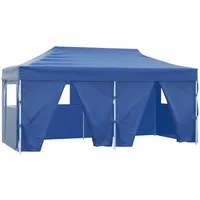 VidaXL Profi-Partyzelt Faltbar mit 4 Seitenwänden 3×6m Stahl Blau