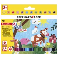 EBERHARD FABER Buntstifte Mini Maxi 3in1 Jumbo 12er Set