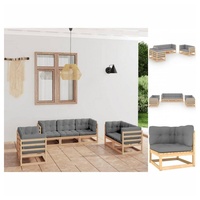 VidaXL Garten-Lounge-Set 7-tlg. Kiefer grau