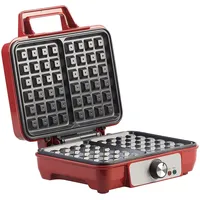 Rosenstein & Söhne Waffeleisen für belgische Waffeln Rot/Silber