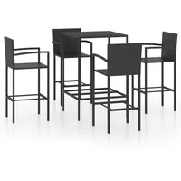 VidaXL Gartenbar-Set 5-tlg. Schwarz