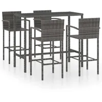 VidaXL Gartenbar-Set 5-tlg. Grau