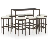 VidaXL Gartenbar-Set 9-tlg. Braun