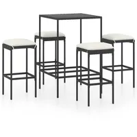 VidaXL Gartenbar-Set 5-tlg. Schwarz