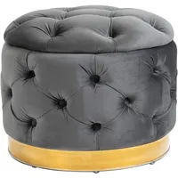 Homcom Aufbewahrungshocker, Stoff, Metall, Schaumstoff, Kohlegrau, 55 x 55
