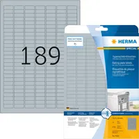 Herma Typenschild Etiketten A4 Silber 25 x 10 mm