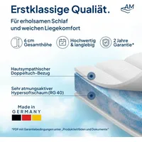 AM Qualitätsmatratzen | Premium Topper 140x190 cm | 6