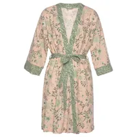 LASCANA Damen Kimono rosa-schilfgrün Gr.32/34