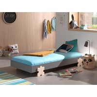 Vipack Modulo Einzelbett/Stapelbett 90 x 200 cm, Liegefläche grau