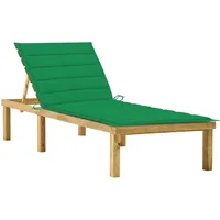 VidaXL Sonnenliege mit Grüner Auflage Imprägniertes Kiefernholz