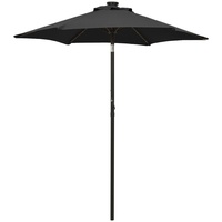 VidaXL Sonnenschirm mit LED-Leuchten Schwarz 200x211cm Aluminium