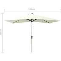 VidaXL Sonnenschirm mit LEDs und Stahl-Mast 2x3 m
