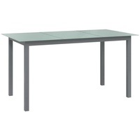 VidaXL Gartentisch Hellgrau 150x90x74 cm Aluminium und Glas