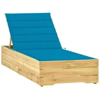 VidaXL Sonnenliege mit Blauer Auflage Imprägniertes Kiefernholz