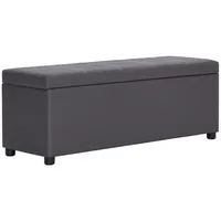 VidaXL Bank mit Staufach 116 cm Grau Kunstleder
