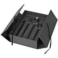 Broste Copenhagen Tvis Besteck-Set, Steinzeug, Schwarz, 22,5cm