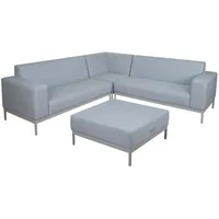 MCW Alu-Garten-Garnitur C47 4-teilig Blau ohne Ablage ohne Kissen