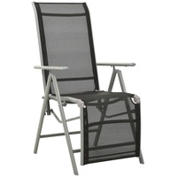 VidaXL Garten-Liegestuhl Textilene und Aluminium Silbern