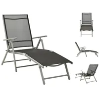 VidaXL Sonnenliege 178 x 61,5 x 60 cm schwarz/silber