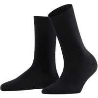 Falke Damen Socken Softmerino SO, Kurzsocken, einfarbig Schwarz 41-42