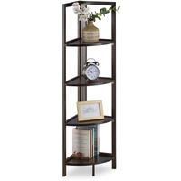 Relaxdays Eckregal Bambus dunkelbraun 28,0 x 28,0 x 120,0
