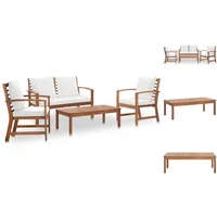 VidaXL Garten-Lounge-Set 4-tlg. braun/cremeweiß