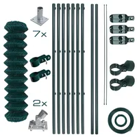 Estexo Maschendrahtzaun Komplettset 1,25 x 15 m Zaunset Gartenzaun