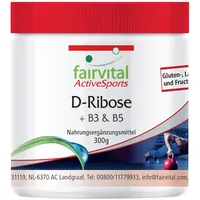 Fairvital D-Ribose Pulver Vitamin B3 (Niacin) und B5 (Pantothensäure)