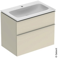 Geberit iCon Set Möbelwaschtisch/Unterschrank 75cm weiß, sand hochglänzend, Griff: