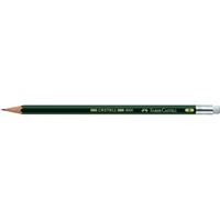 Faber-Castell 9000 B grün mit Radierer, 12 St.