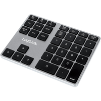 Logilink ID0187 Numerische Tastatur Universal Bluetooth Aluminium, Schwarz