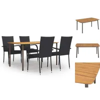 VidaXL Garten-Essgruppe 5-tlg. schwarz 3072492