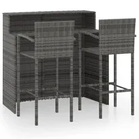 VidaXL Gartenbar-Set 3-tlg. Grau