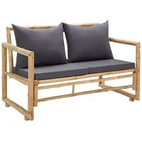VidaXL Gartenbank mit Kissen 115 cm Bambus