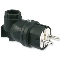 PCE 05811-s Schutzkontakt-Winkelstecker Gummi 230 V Schwarz IP44
