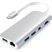 Satechi Aluminium Type-C Multimedia Adapter, silber, USB-C 3.0 (ST-TCMM8PAS)