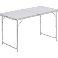 Woltu Campingtisch Klapptisch Gartentisch höhenverstellbar Aluminium MDF weiß -