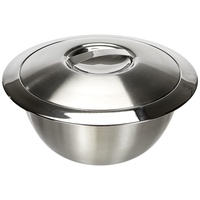 Weis Thermoschüssel mit Deckel Innen-Durchmesser 22,5 cm, Edelstahl, Silber,