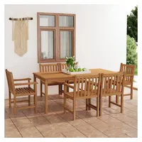 VidaXL  Garten-Essgruppe 7-tlg. Tisch 180 x 90 cm braun