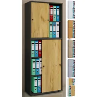 VCM Büroschrank Lona XXL mit Schiebetüren grau