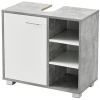 [en.casa] Waschbeckenunterschrank Narvik 56x60x31 cm Betonoptik/Weiß