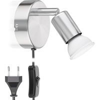 Ledscom.de Leselampe LUNARA Schalter Stecker + GU10 LED Lampe